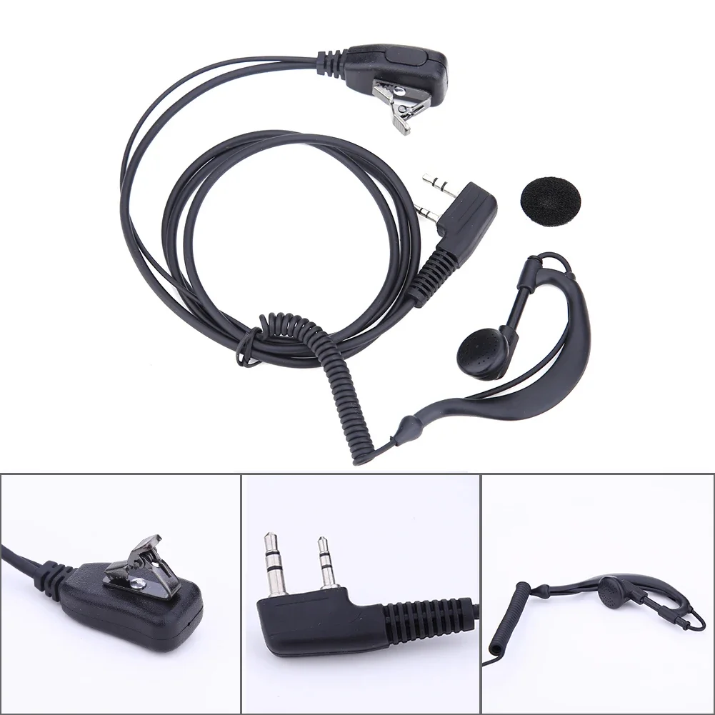 5-1PCS 2 PIN słuchawka douszna PTT MIC 1m zaczep na ucho Walkie Talkie słuchawka douszna słuchawka douszna do BAOFENG UV5R/KENWOOD/HYT — zdjęcie 2