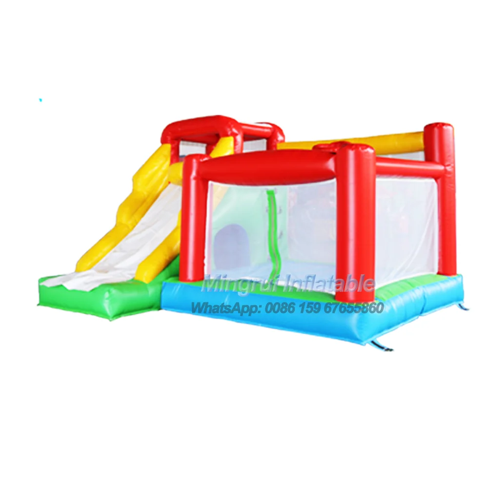 

Inflatable Jump Bouncing House, Bouncy Castle Slide Combo with Basketball Hoop