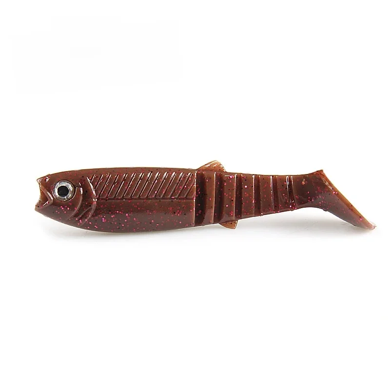 Supercontinent NEW cannibal przynęty 3D kolor dwukolorowy zapach przynęta 96mm/80mm/62mm Fishing Fish T Tail — 2