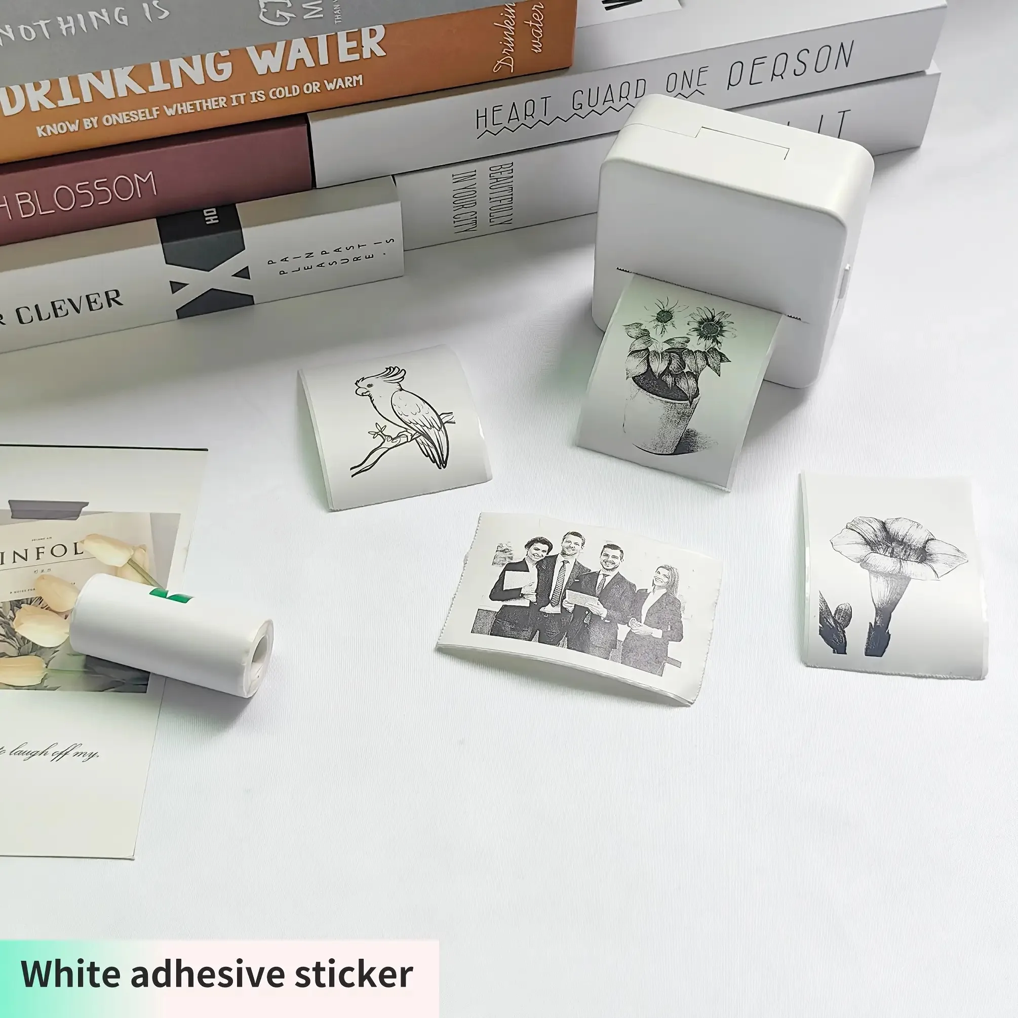 Wireless Mini Portable Thermal Label Maker, 203dpi HD Print, Supports WiFi/USB/Battery Power, for Notes, Journals, Receipts