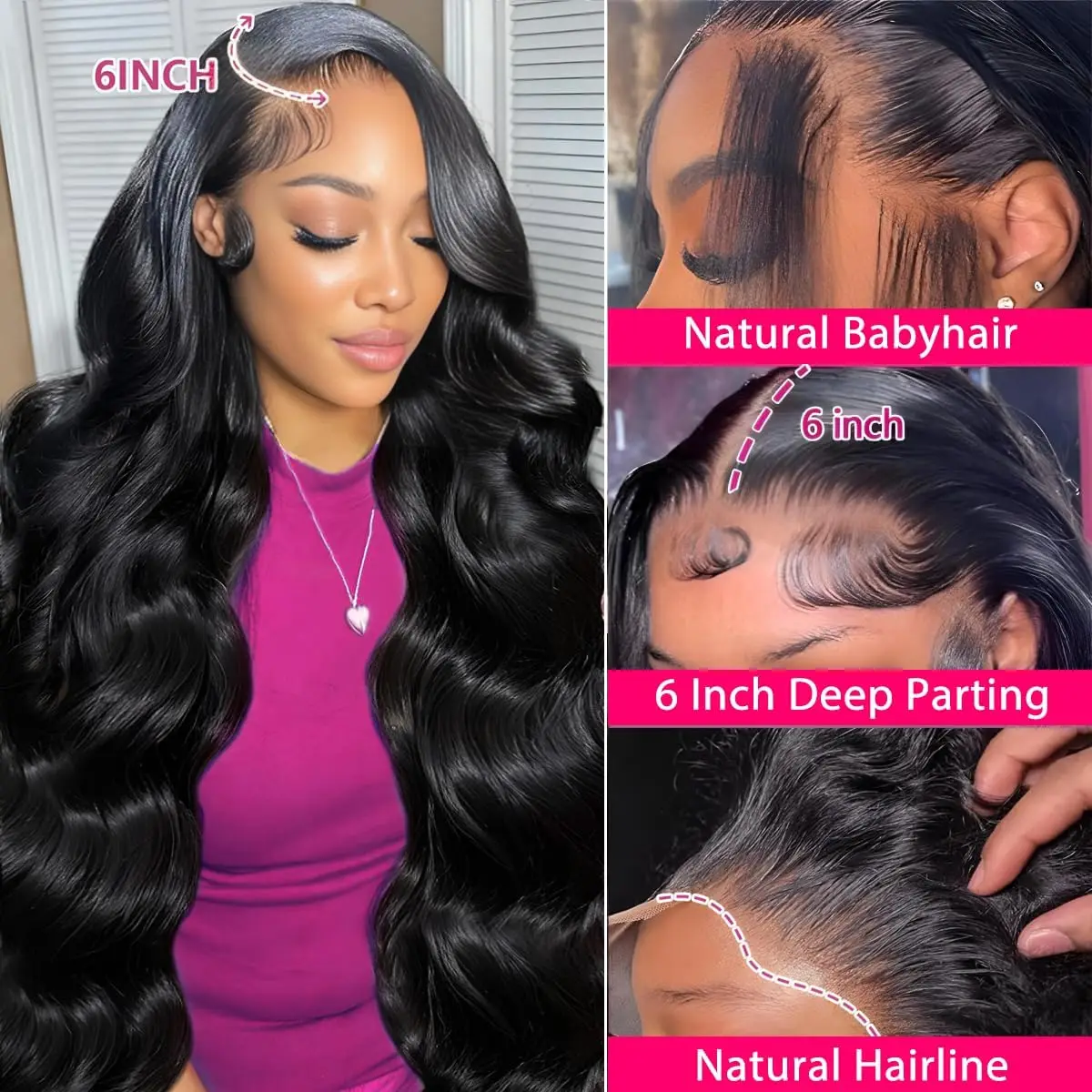 30 inch Body Wave 13x6 Lace Frontal Wig Human Hair 13x4 Hd Lace Front Wig for Women Body Wave Wig 100% Human Hair Natural Color