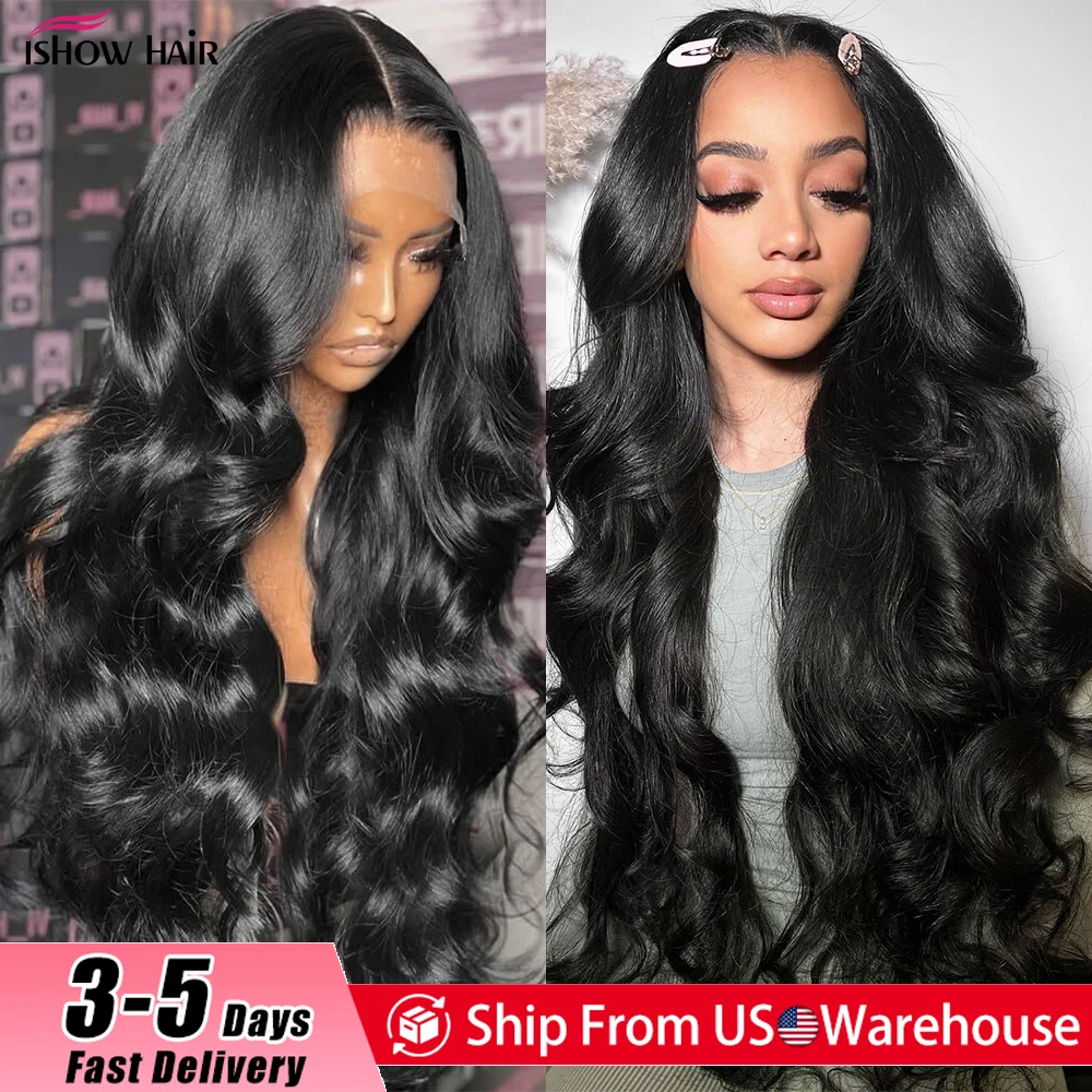 Ishow Natural Color 100% Human Hair Lace Frontal Wigs Brazilian Human Hair Wig 13x4 Body Wave Lace Front Wigs Human Hair