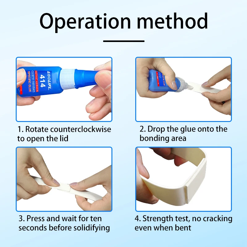 Loolifl 1-3 pçs 414 super cola instantânea de secagem rápida cianoacrilato adesivo couro borracha madeira metal forte ligação ferramenta de cola líquida