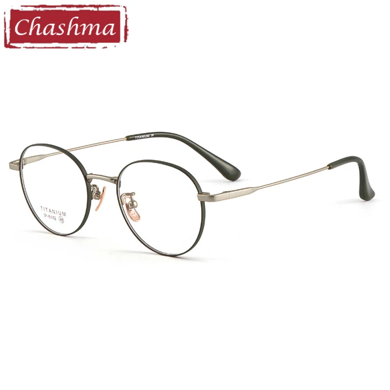 

Chashma Prescription Glasses Women Round Optical Eyeglasses Frames Pure Titanium Spectacles for Recipe Myopia Eyewear Lenses