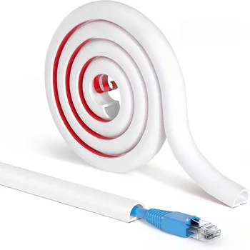 1個39.37/78.74/118.11吋線纜管理槽,隱形裝飾線槽蓋,防踩踏保護器,黏性線槽 8 最佳銷售 電線隱藏器 - №2