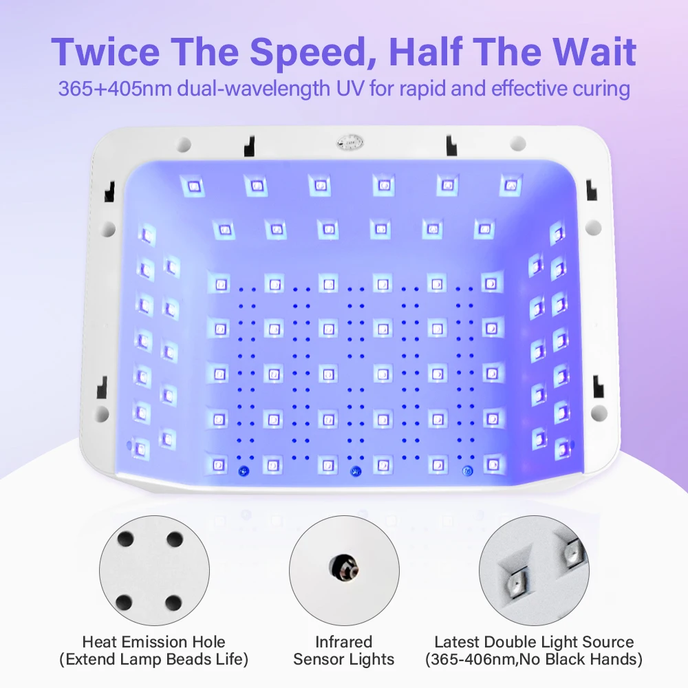 Professional Nail Dryer UV LED Nail Lamp for All Gel Nail Polish Fast Curing Sensing Manicure Pedicure Salon Tool Big Space