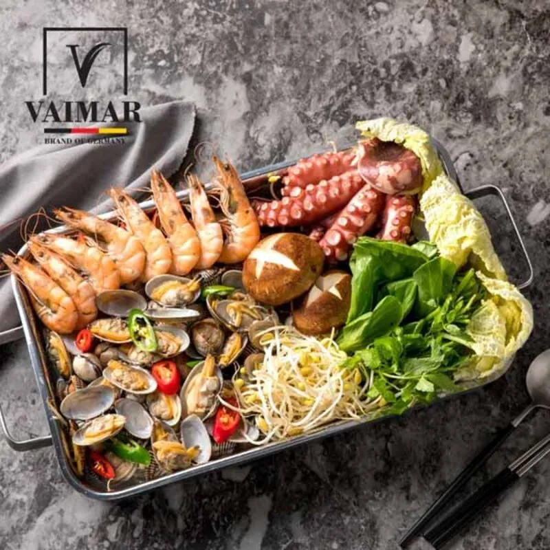 [Vaimar] German Weimar Hidden Chef Stainless Steel Wide Direct Square Pan (1 Piece)