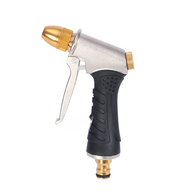 Pistolet à eau haute pression en alliage d'aluminium, revêtement en caoutchouc, pistolet à eau de jardin domestique, facile à nettoyer, pour lavage de voiture
