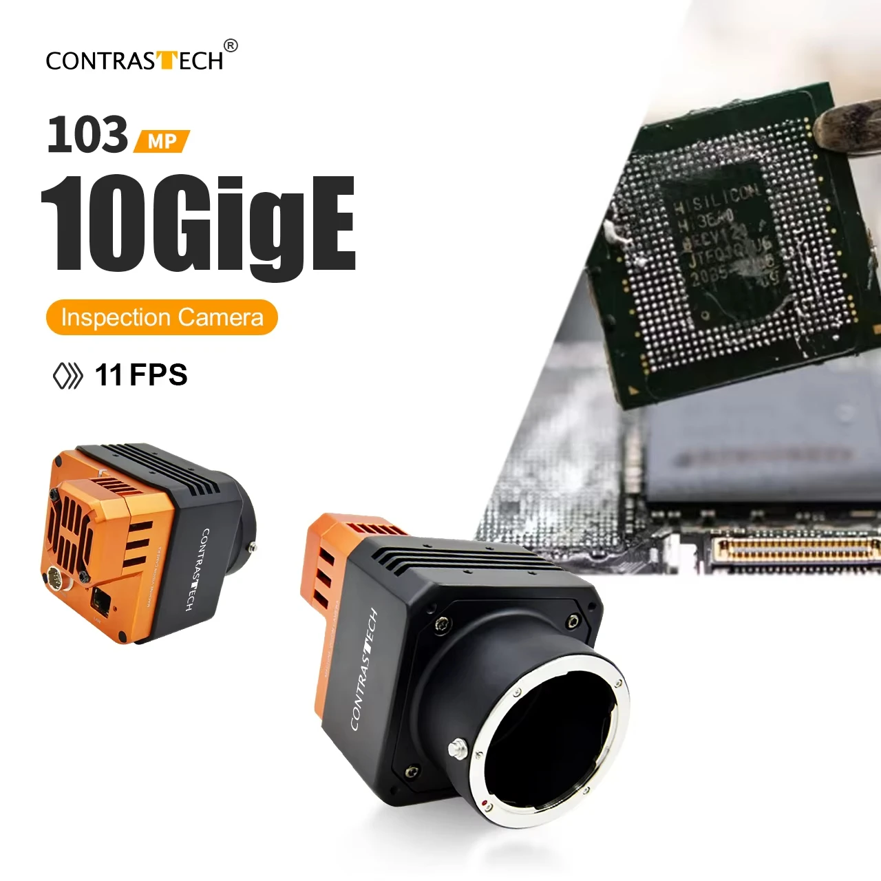 Cámara de escaneo de área industrial GMAX32103 10GigE de 103MP, poco ruido, 11276 × 9200, alta resolución para imágenes aéreas y cartografía Contrastech