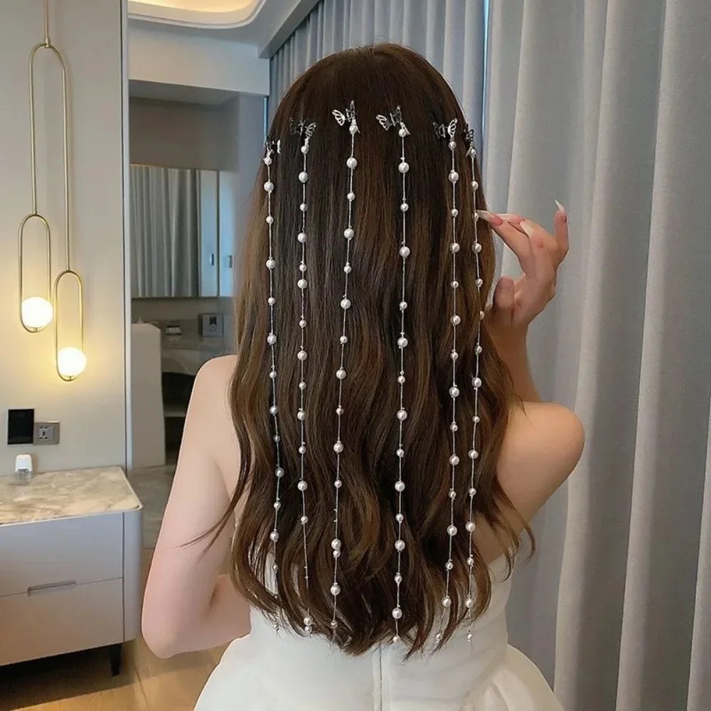 Chaîne de cheveux tressée en perles pour femmes, nouvelle coiffure, accessoires pour cheveux, ruban, Khuжajtка, pinces à cheveux pour enfants, à la mode, 2025