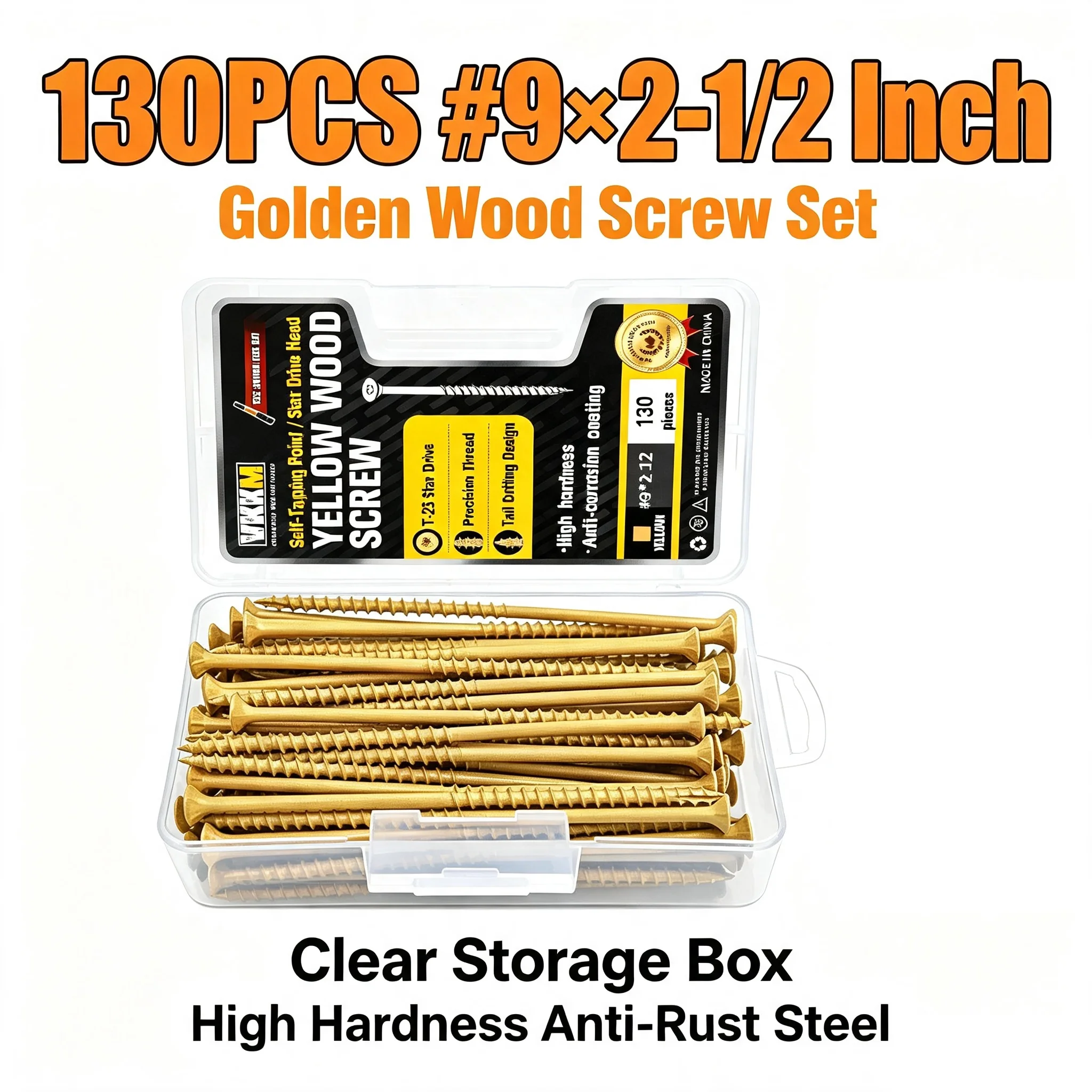 Outdoor Furniture Diy - VKKM 130Pcs #9×2-1/2 Inch Golden T25