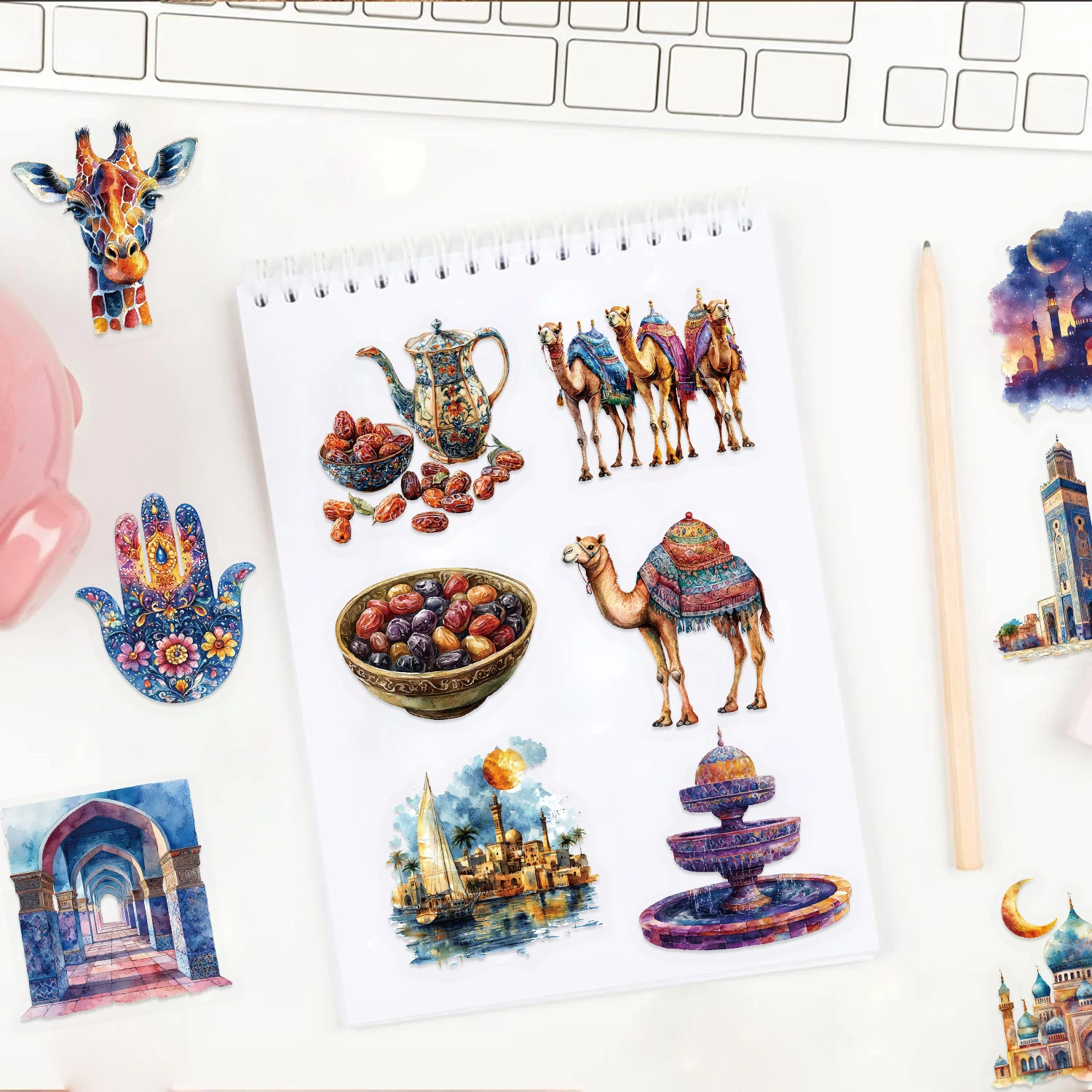 AliExpress NONE 50pcs Arabic Theme Stickers Cartoon Cute Decals Stationery Guitar Phone Bicycle Laptop Luggage Car Graffiti Sticker