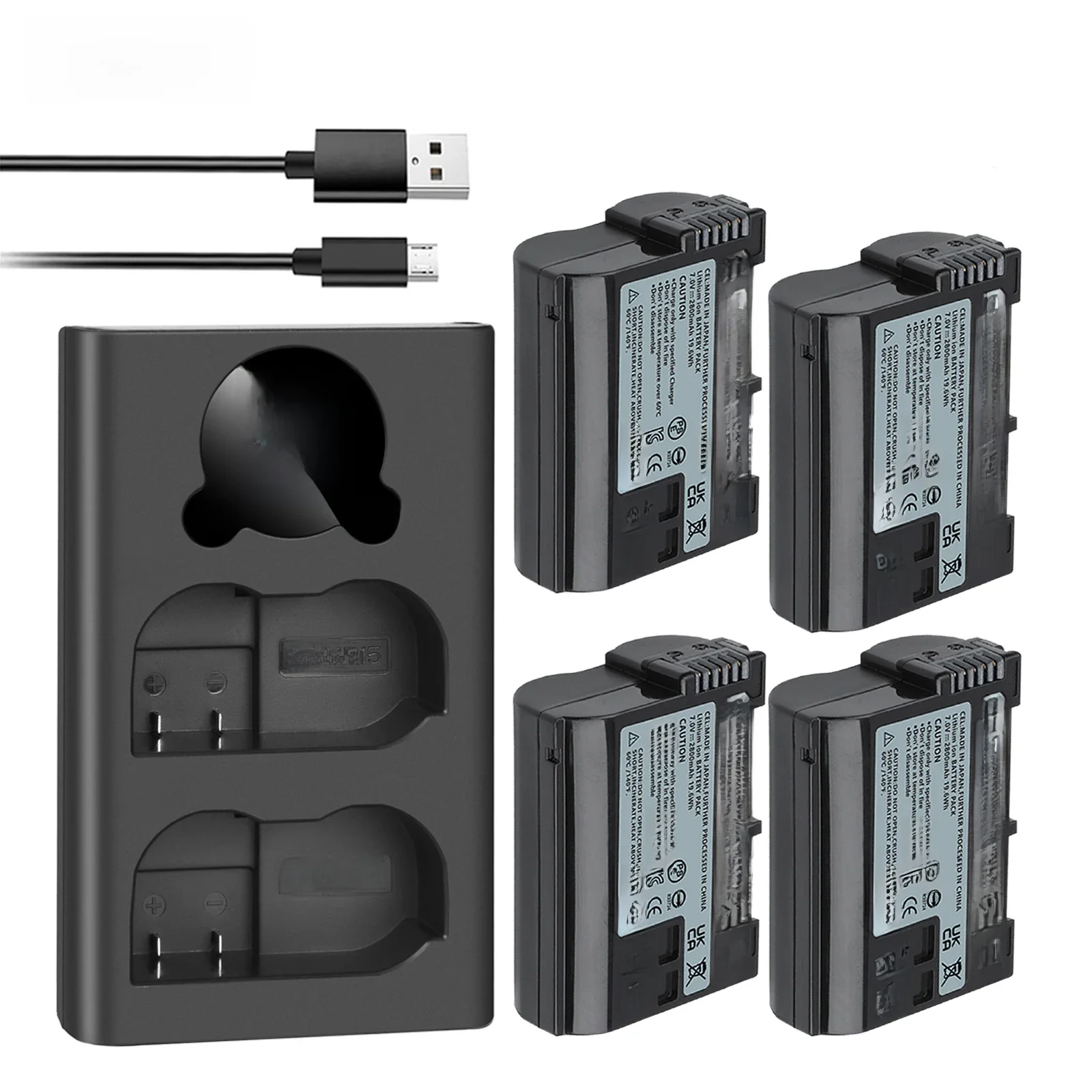 Oryginalna podwójna ładowarka Probty EN-EL15C EN-EL15 Battery+LED USB do Nikon Z5,Z6,Z6 II,Z7,Z7II D600 D610 D600E D800 D810 D800E D810 — zdjęcie produktu 7