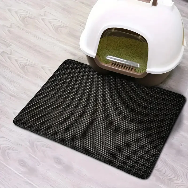 Cat Litter Mat Double Layer Waterproof Urine Proof Trapping Mat Easyto Clean Non-Slip Toilet Pad Cat Scratch Pad Large Foot Pa