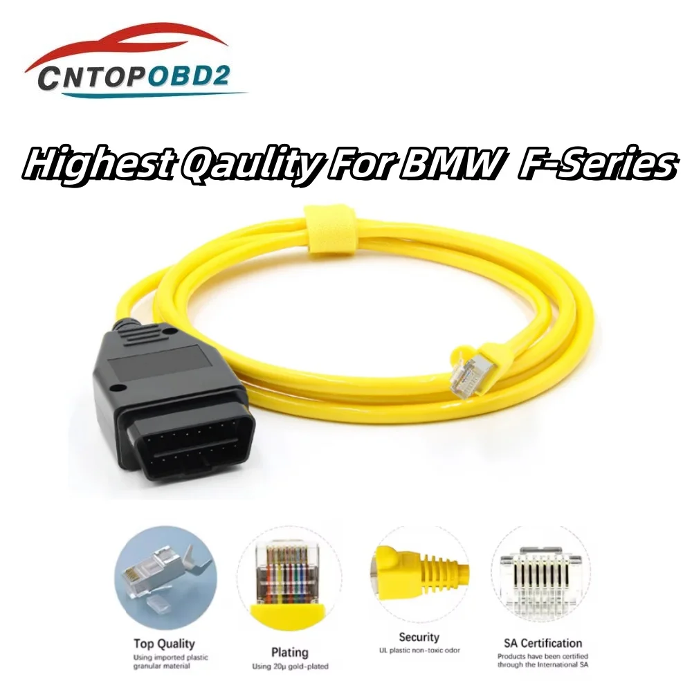 Newest ENET Date Cable For BMW F-series ICOM Coding OBD2 Diagnostic Cable Ethernet to Data OBDII Coding Hidden Data Tool