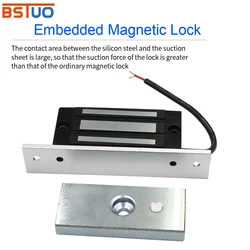 Mini DC12V Electronic Door Lock Electric Magnetic Lock Embedded Holding Force Electromagnetic for Access Control System Gate