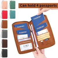 Porta Pasaportes Multifuncional con Bloqueo RFID - Porta Tarjetas Vertical de Gran Capacidad con Múltiples Compartimentos, Monedero y Organizador de Tarjetas de Identificación