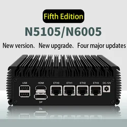 Softroux Mini-host, PVE, ESXI, sin ventilador, ahorro de energía, PC, versión V5, N5105, i226-V, nueva actualización