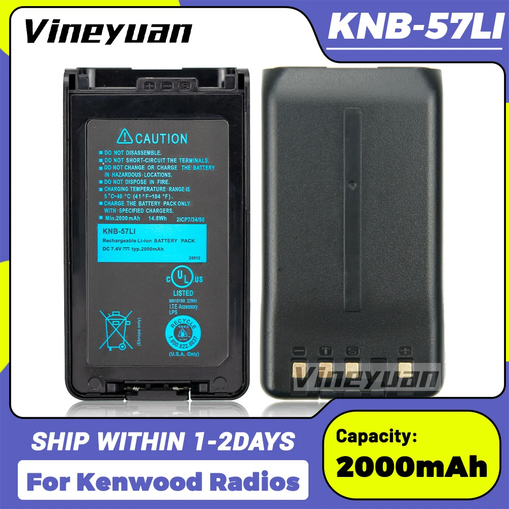 

NEW 2000mAh KNB-57L Replacement Battery for Kenwood TK-2140 TK-2160 TK-2170 TK-3160 TK-3140 NX-220 NX-320 KNB-55L Two Way Radio