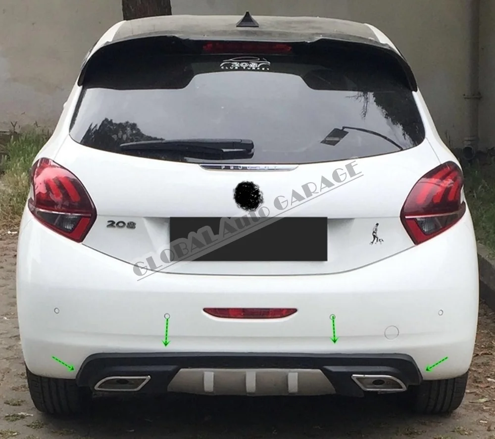 For Peugeot 208 Diffuser 2012 2013 2014 2015 2016 2017 2018 2019 Extension Rear Bumper Attachment Car Styling Auto Universal