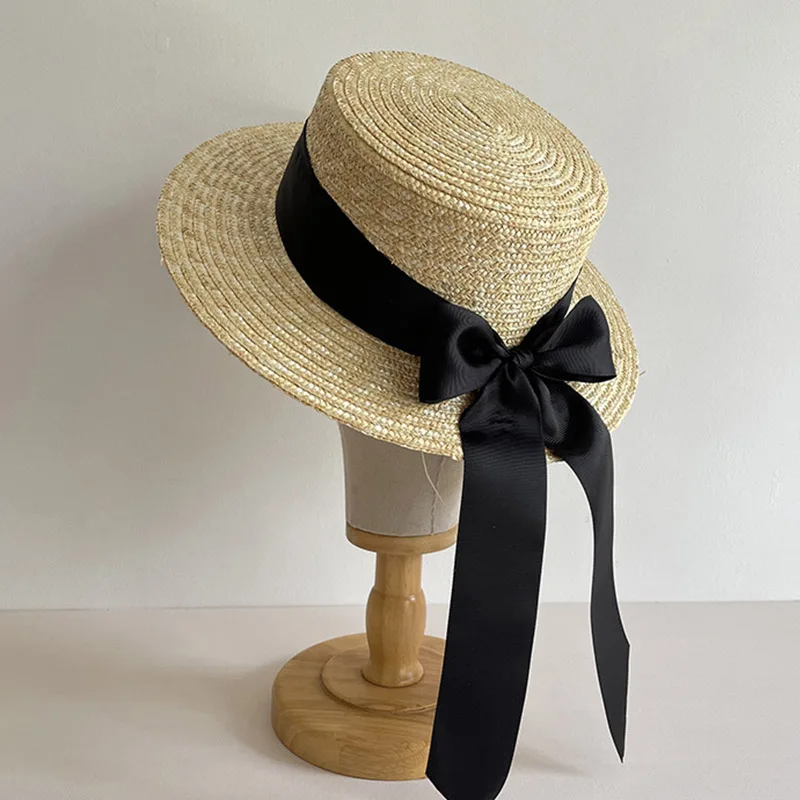 French Style Sun Hats for women Bowknot Summer Hat Wide Brim  display picture 3