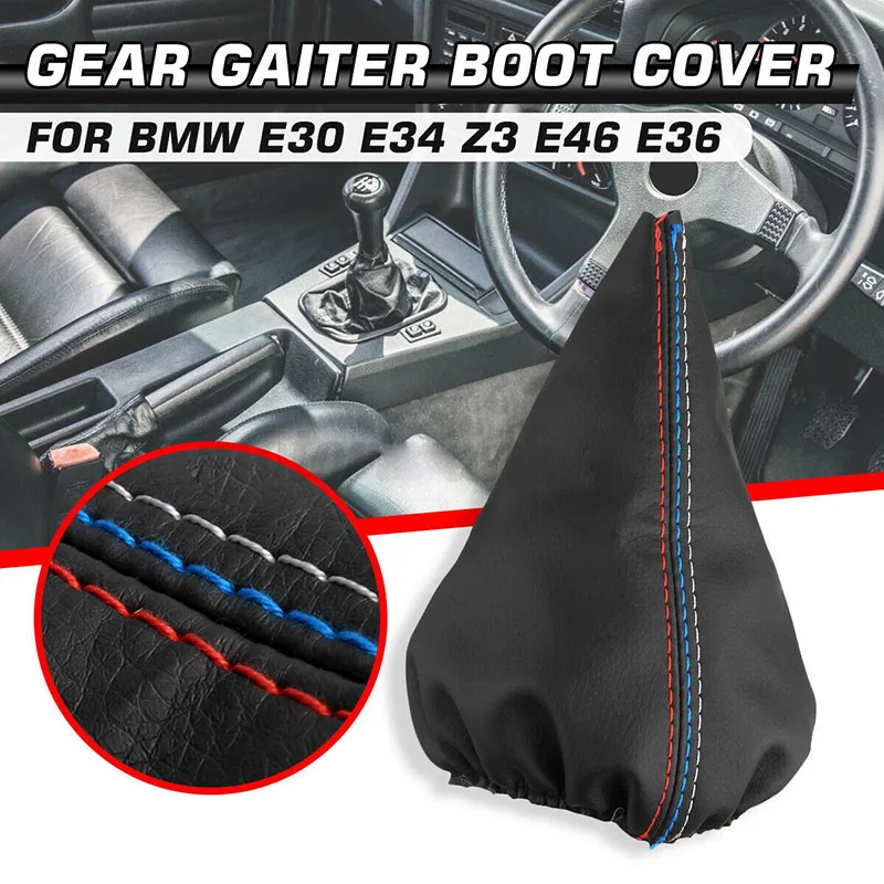 For BMW E30 E36 E34 E46 Z3 PU Leather Stick Gear Shifter Knob Gear Shift  Gaiter Boot Cover Accessories