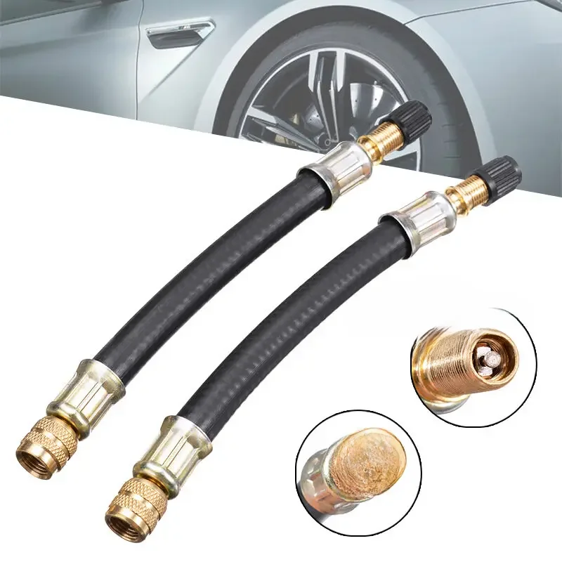 AliExpress NONE 1/4Pcs Flexible Rubber Tyre Valve Extension 210mm - Twin Wheel Lorry Van Bus Adapter Car Accessories Bike Accessories