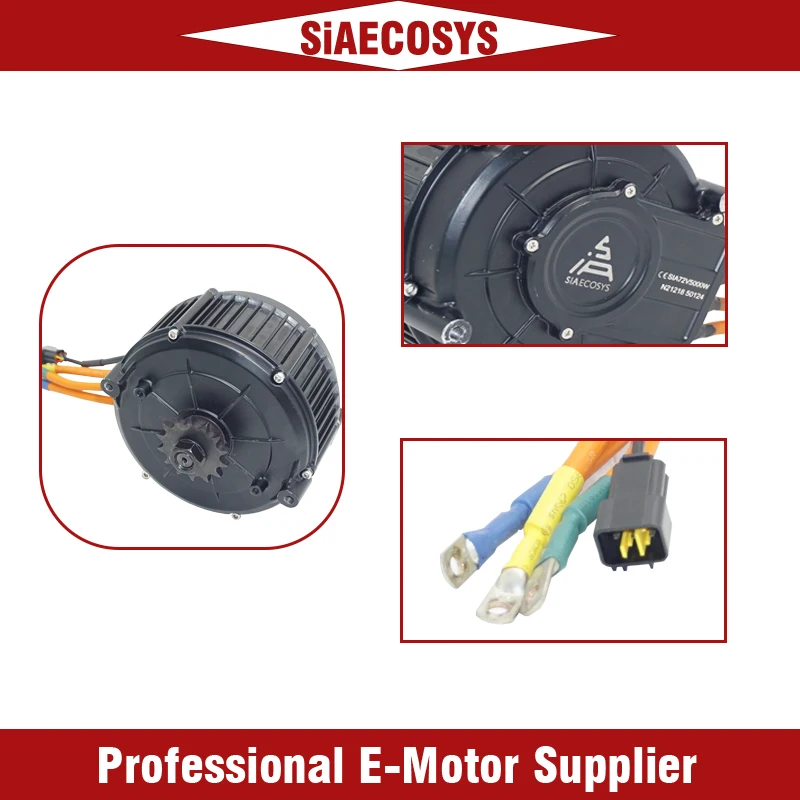 

QS MOTOR QS165 V2 5000W 72V 35H PMSM Mid Drive Motor with 428 14T Sprocket for E-Motorcycle