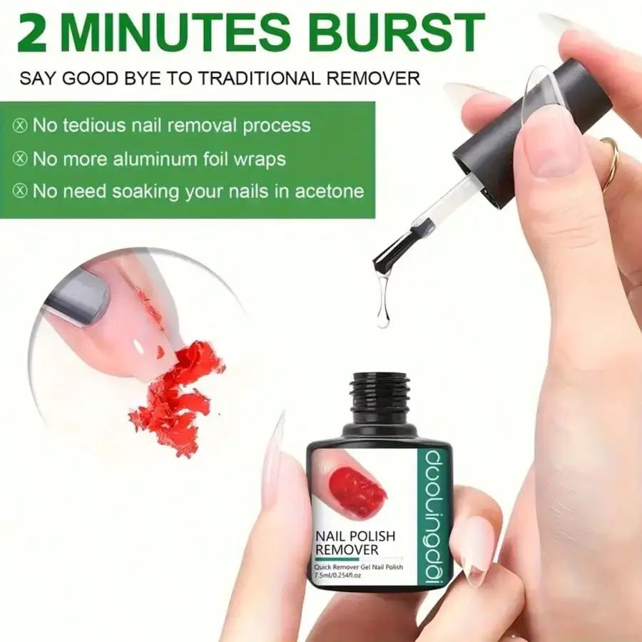 7.5ml 매직 패스트 네일 젤 폴리쉬 리무버 클린 UV 소크 오프 세미 퍼머넌트 바니쉬 네일 아트 리무벌 도구 매니큐어