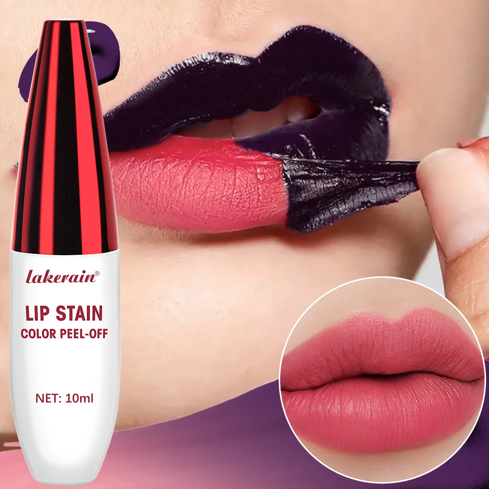 Tattoo Lip Gloss Peel-Off 10g Long-Lasting Moisturizing Liquid Lipstick Waterproof Cup Stain-Free Glossy Finish Nourishing