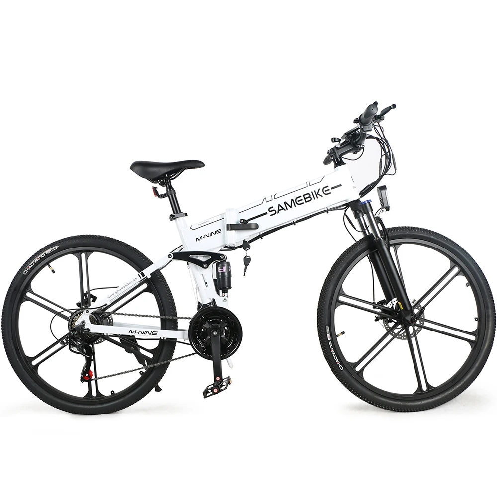 SAMEBIKE LO26-II-IT Magnesium Wheel Electric Bike 500W 48V10AH 26inch Folding Ebike Full Suspension Mountain Electric Bicycles