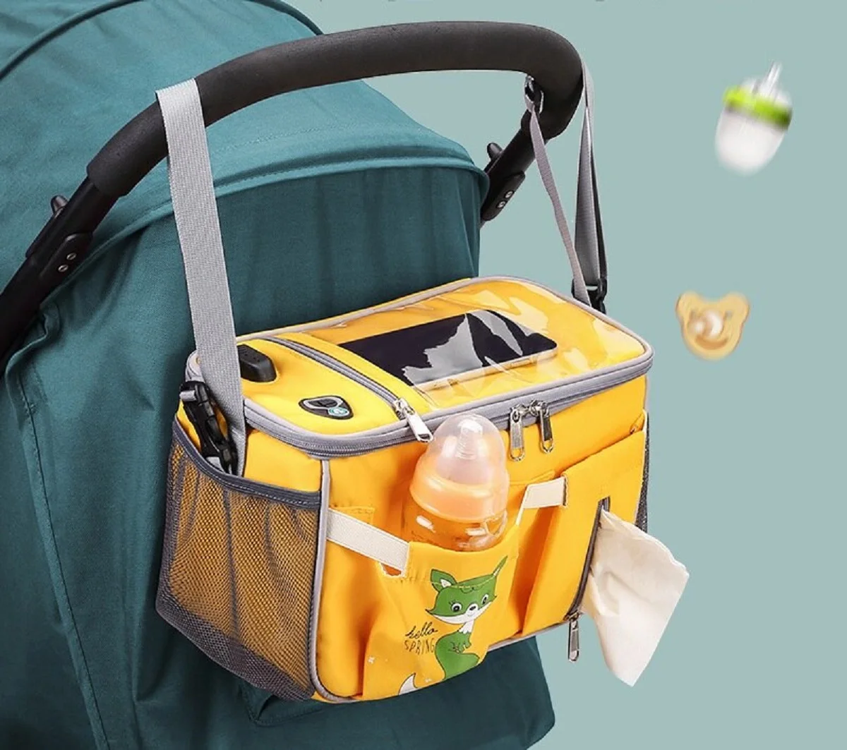 Baby Stroller Bag Organizer Trolley Bag Waterproof Mummy Bag Baby Diaper Nappy Bag Bebe Pram Buggy Cart Insulation Hanging Bag