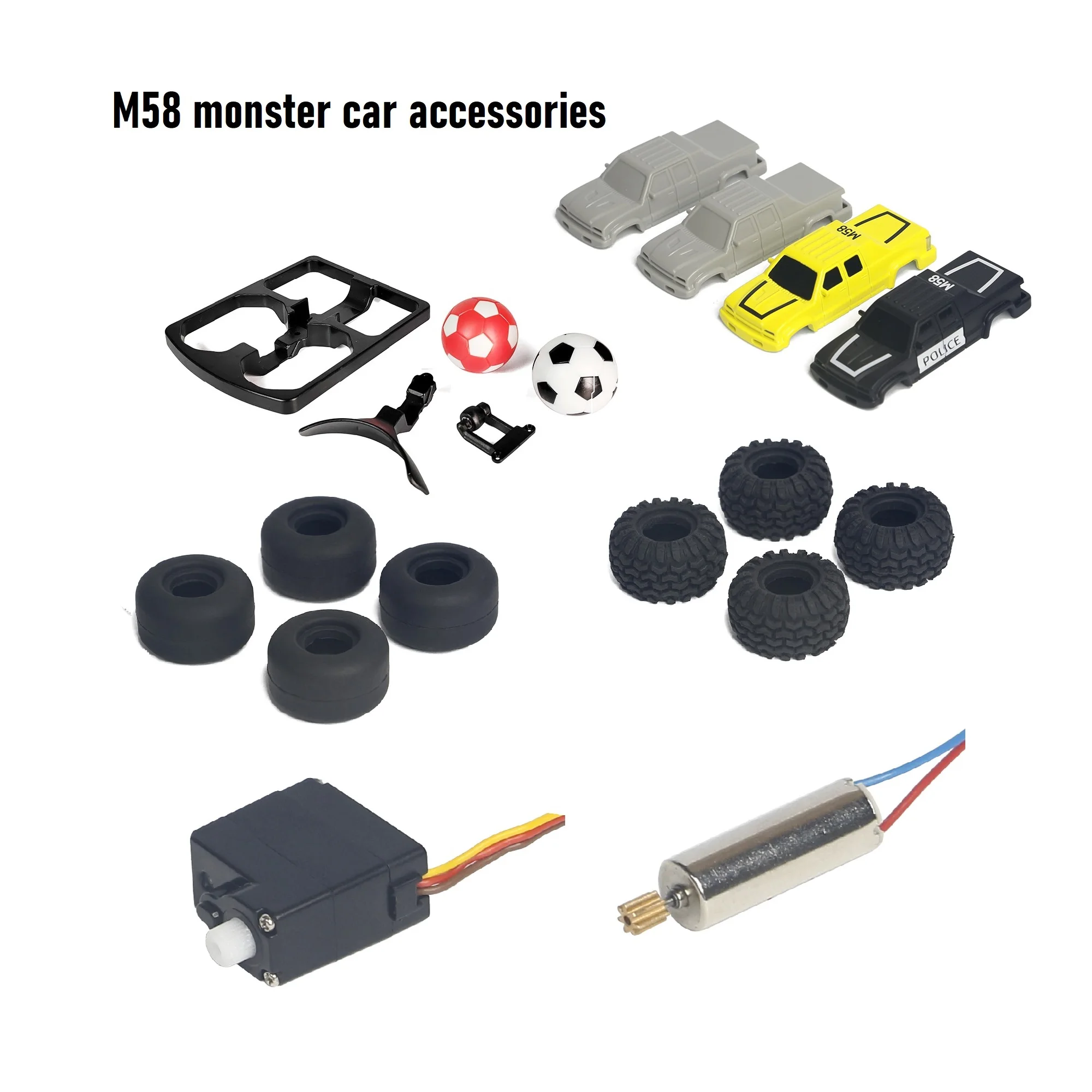 LDARC extension combo kit toy ball parts  617 motor Trie S20 Servo shell accessories ofor M58  mini Monster desktop rc car