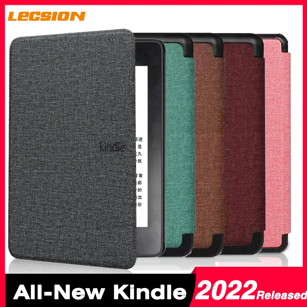 Kindle casing semua baru, sarung pelindung layar kulit penutup kain cerdas magnetik 6 inci 2022