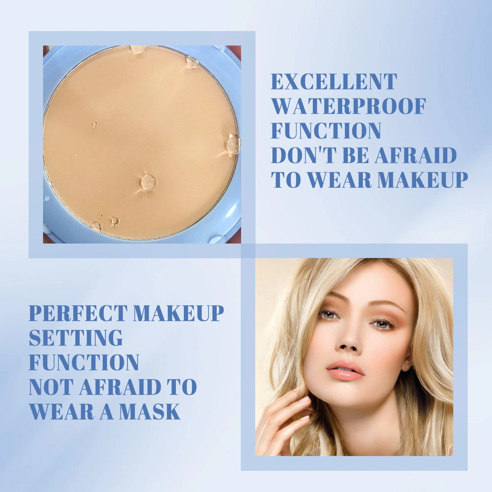 Ouhoe Oil Control Facial Powder Invisible Pores Waterproof Long-Lasting Effect Not Easy Remove Makeup Natural Plants Powder