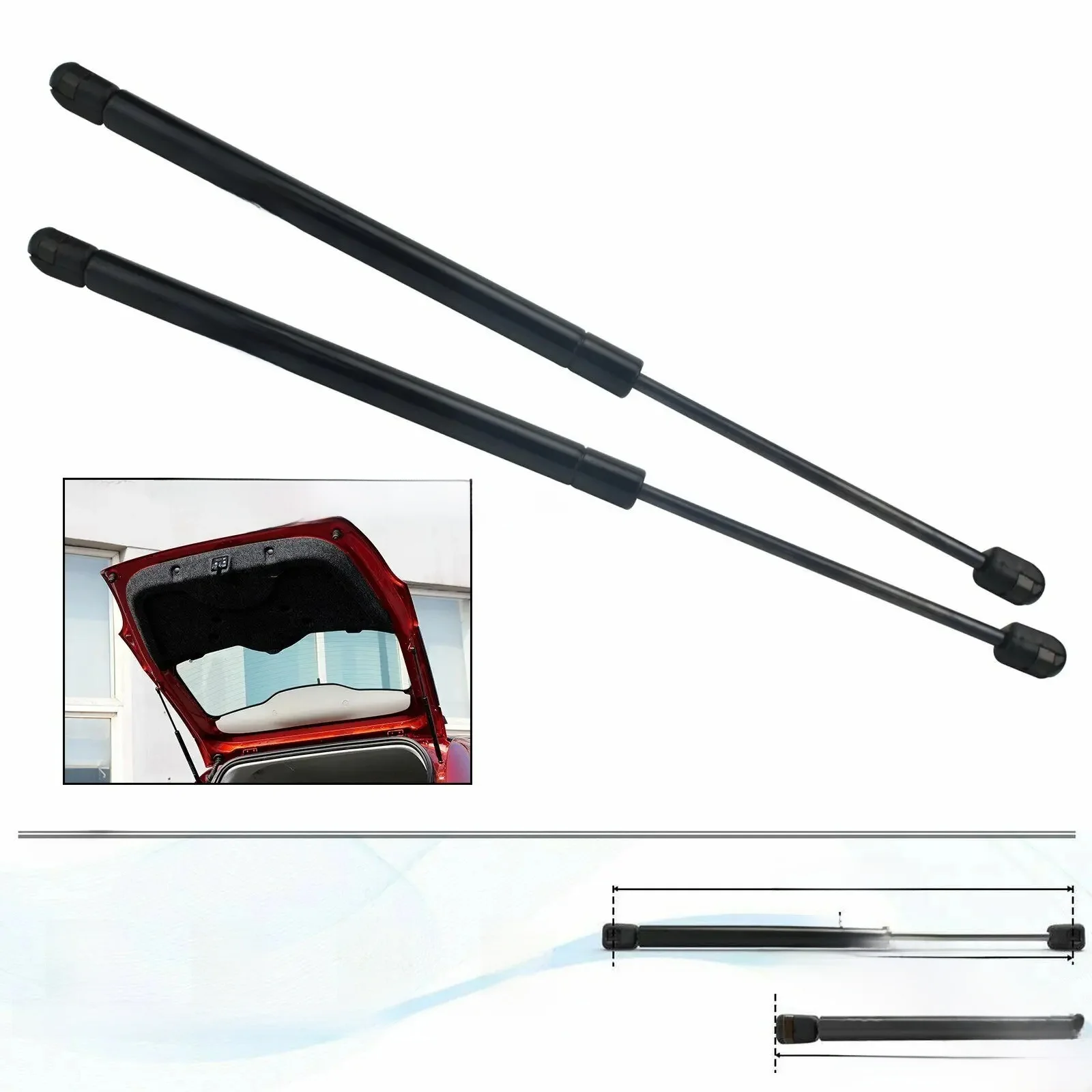 2x Fiat 500 Hatchback 2007-onwards Tailgate Boot Trunk Gas Struts Support Holder — zdjęcie 2