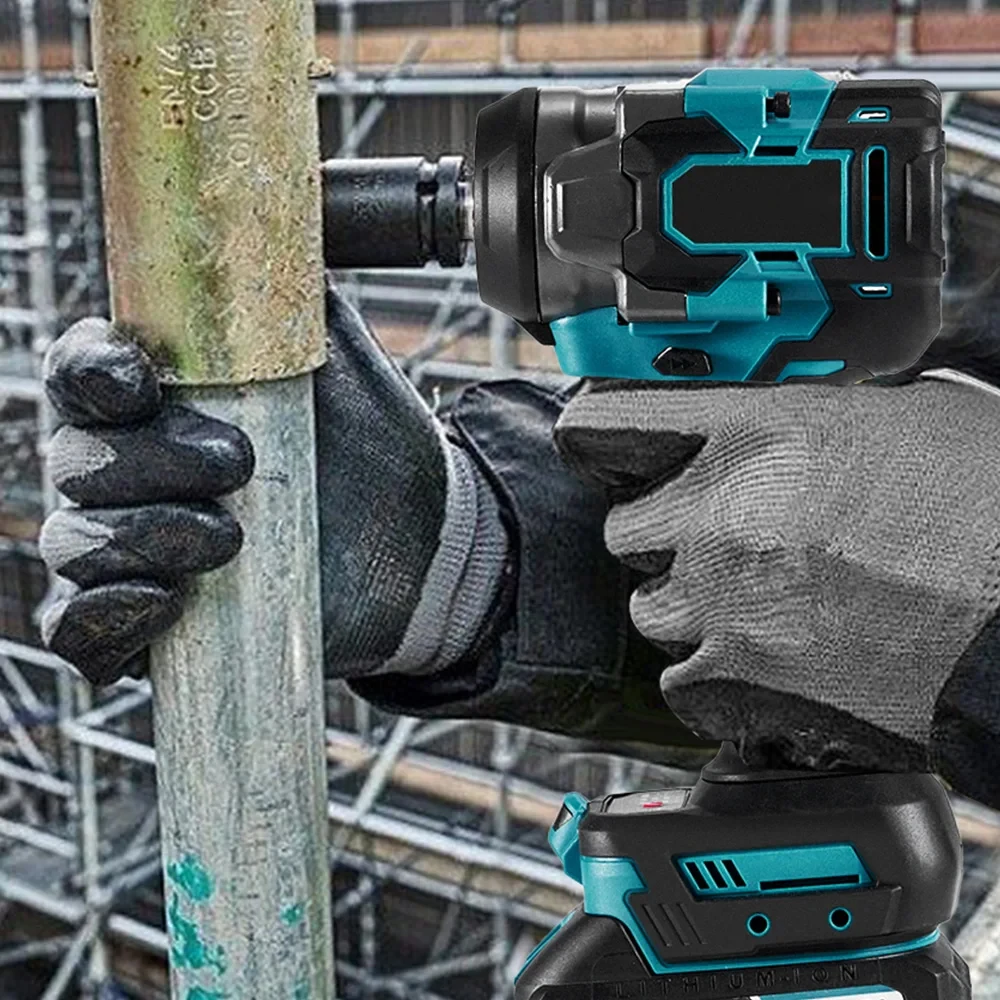 1200N.M مفتاح ربط كهربائي بدون فرشاة 5 تروس 1/2 بوصة مفك براغي لاسلكي أداة إصلاح السيارة لبطارية ماكيتا 18 فولت