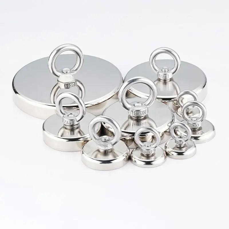 Supersterke neodymium vismagneethaak N52 Heavy Duty zeldzame aardemagneet met verzonken gat oogbout 16-90 mm bergingsmagneet - afbeelding 2