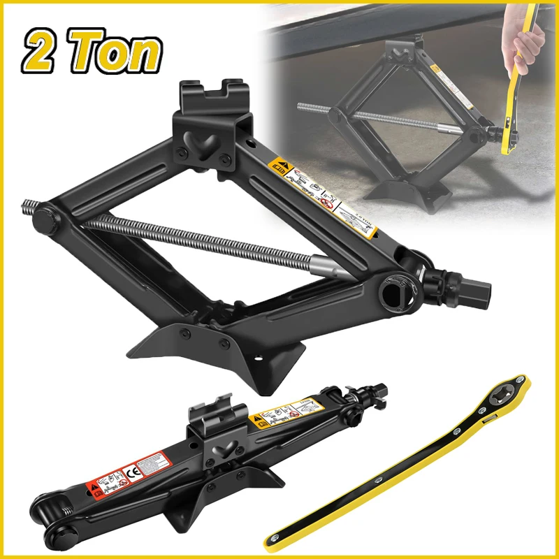 2 toni Car Jack chain wrap Long hand Ratchet wrap Car pari Tool Jack universale a forbice velocità di carico strumento manuale Jack