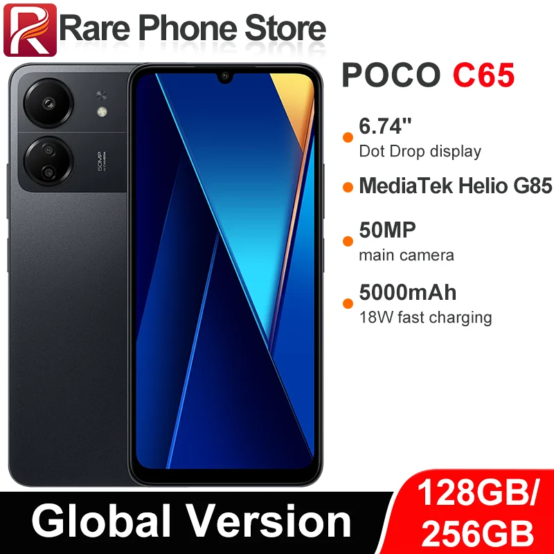 Global Version POCO C65 128GB/256GB MTK Helio G85 50MP+8MP 6.74