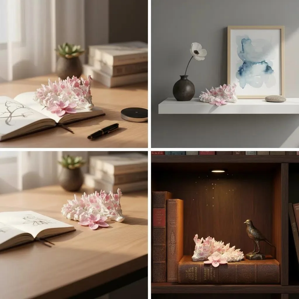 Rosa-weißes Kirschblüten-3D-gedrucktes Drachen-Mini-Modell, Desktop-Schlafzimmer-Dekoration, Halloween-Weihnachts-Geburtstagsgeschenk – Detail 4