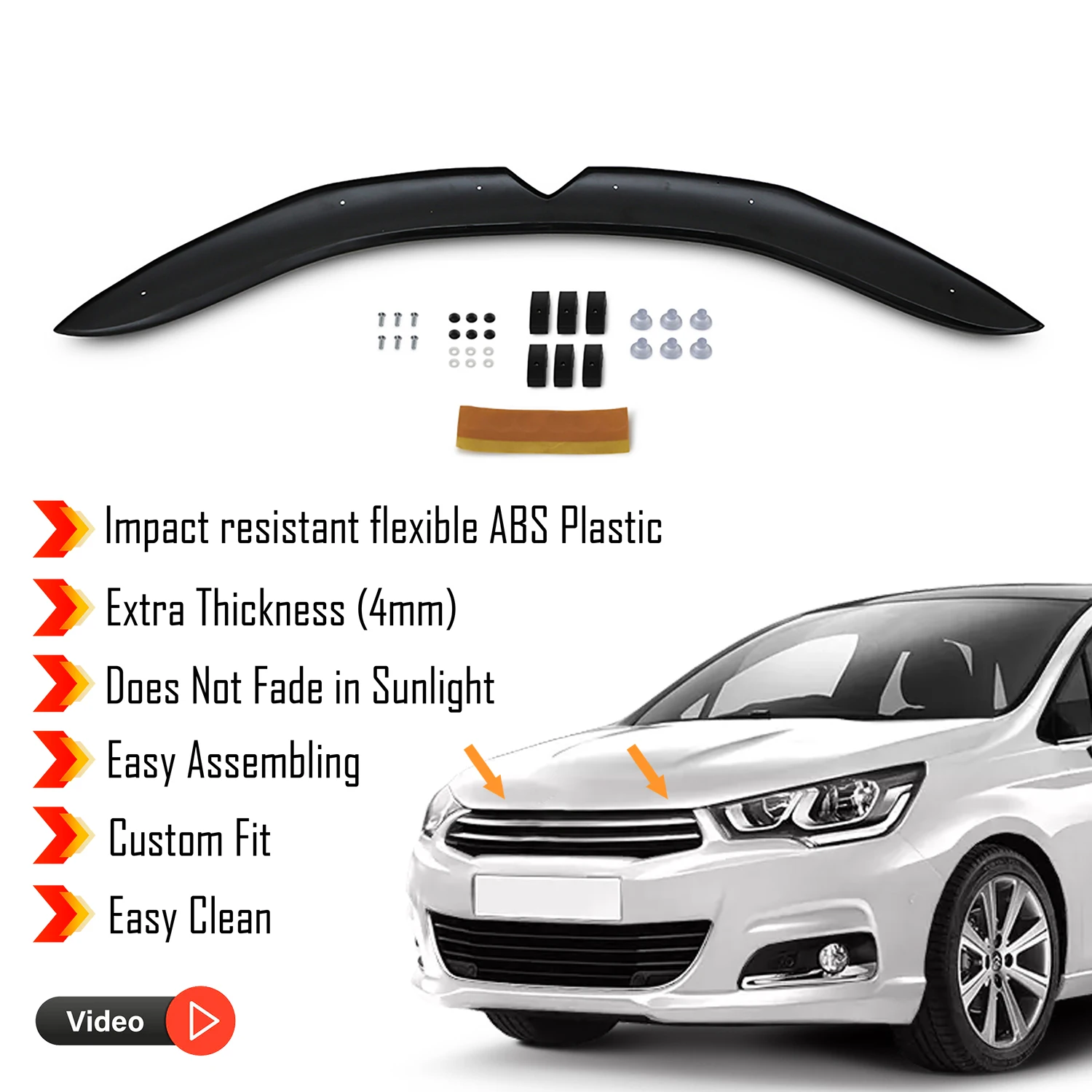 

Hood Deflector Guard for Citroen C4 (2011-2018) - (HB-SD) Bug Shield Bonnet Protector / 4 mm thickness material