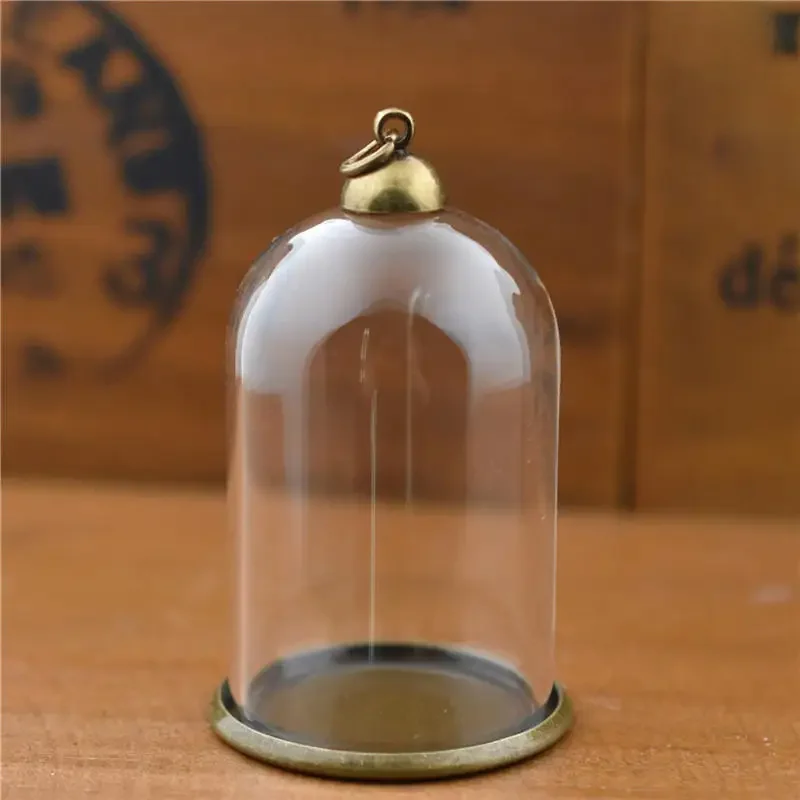 5 zestaw 38*25mm pusta rura szklany słoik z oprawa koraliki zestaw czepków szklany wisiorek szklana butelka biżuteria ustalenia DIY Handmade — zdjęcie 2