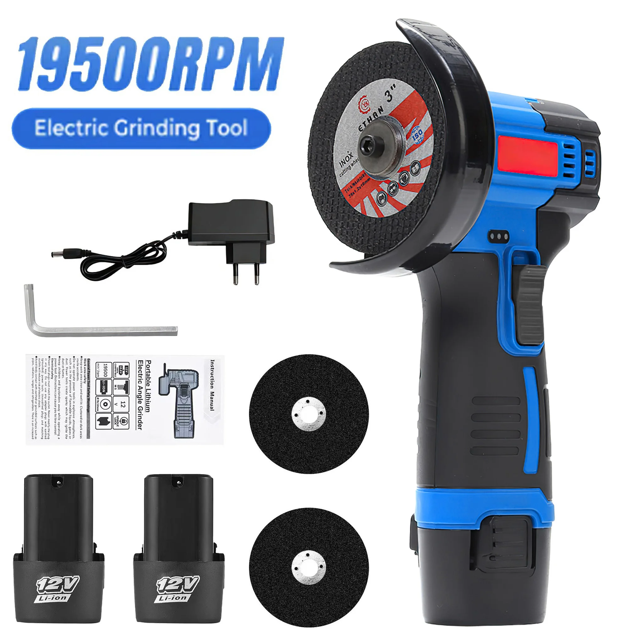 Mini Smerigliatrice Angolare Senza Fili 12V, Macchina Elettrica Ricaricabile Portatile per Smerigliatura, Taglio e Lucidatura
