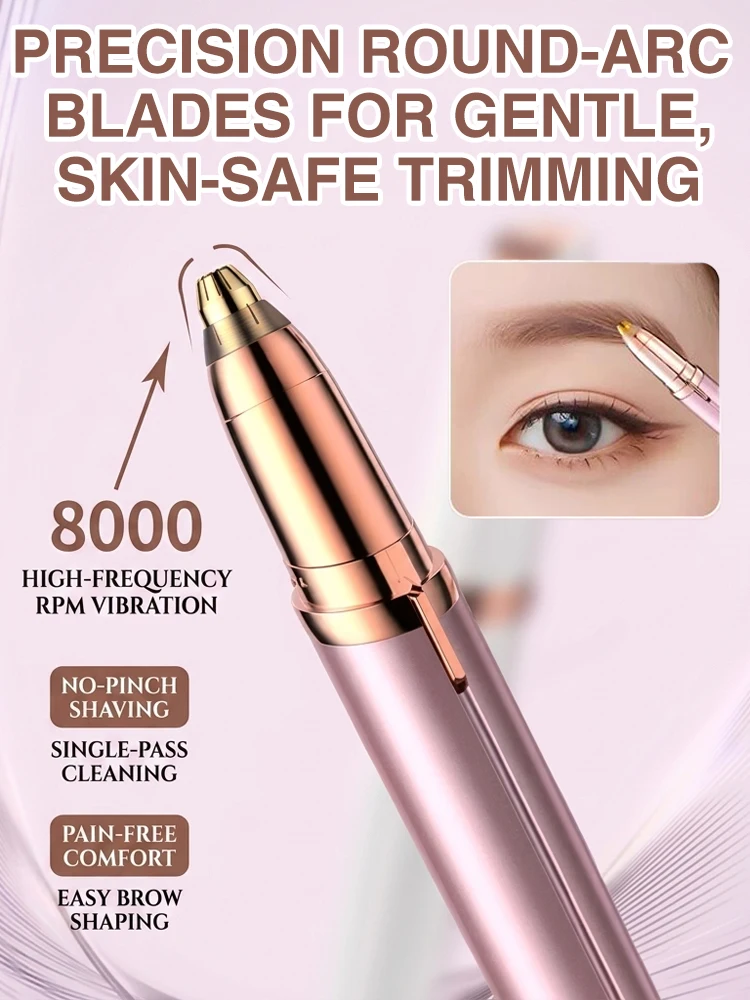 Electric Eyebrow Trimmer Face Eyebrow Cut Shaver Mini Portable Nose Hair  Shaver Epilator Eye tools Rechargeable view 5