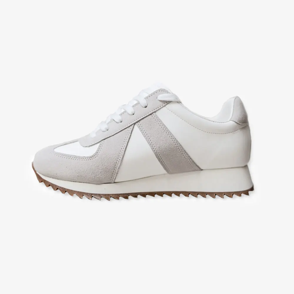 Leo 5.5cm tall German army runner trainers White