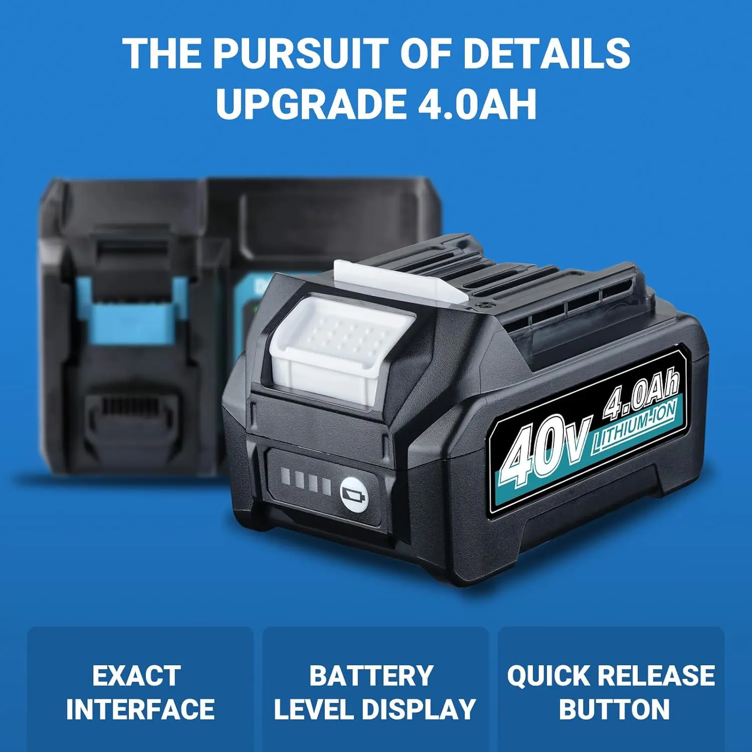2 шт. BL4050 BL4040 4,0 Ач 40 В XGT аккумулятор MAK40V Замена для Makita BL4050F BL4025 40 В литий-ионный аккумулятор Pin