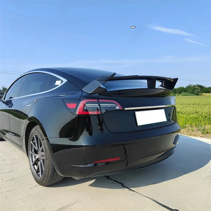 Voor Tesla Model 3 2017-2024 CMST Stijl Achterbagage Deksel Hoge Spoiler Auto Sport Glanzend Zwart Extern Model 3 accessoires - afbeelding 2
