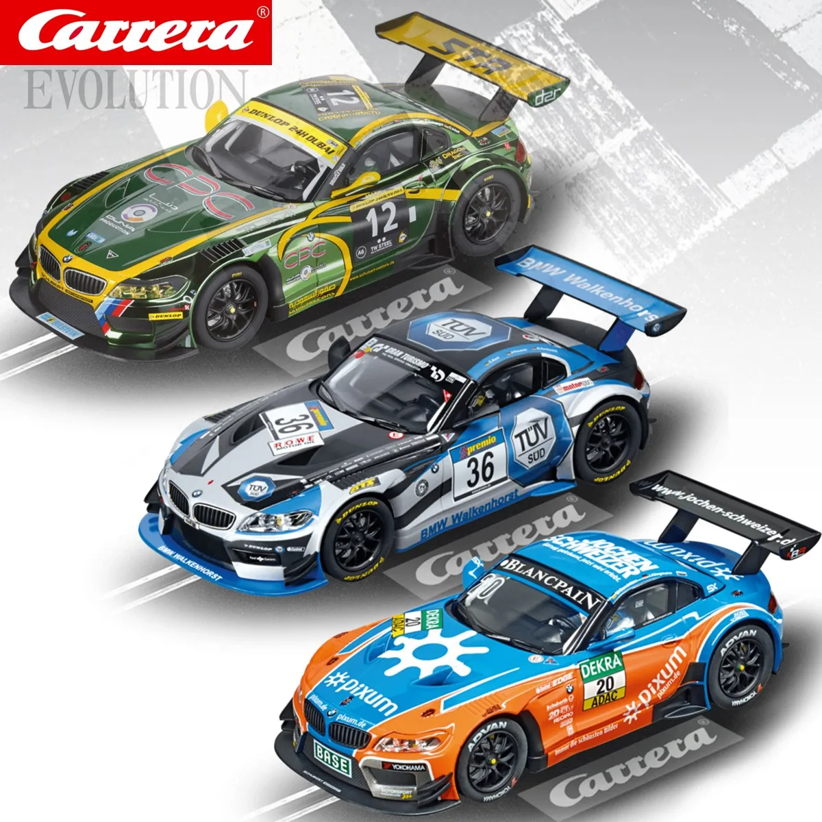 Carrera Slot Car  Digital132/Evolution BMW Z4 GT3 27468 / 27479/30713 Walkenhorst / 27512/30744 Schubert Motorsport