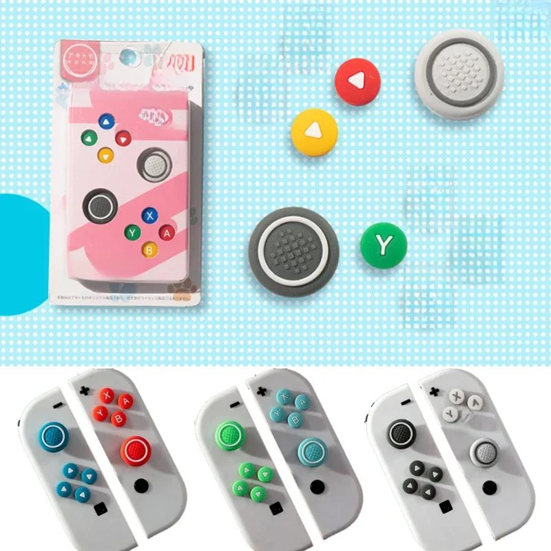 Nowy silikonowy miękki uchwyt na kciuk ABXY do przełącznika Oled NS Joy-con Thumb Stick Grip Cap Cover — zdjęcie 2